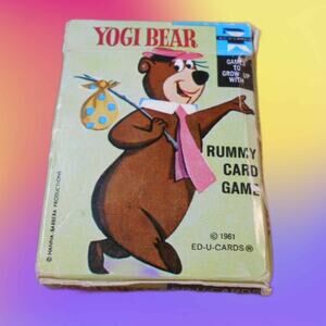 Vintage 1965 Yogi Bear Rummy Card Game ED-U Cards Hanna Barbera Complete JOKERs